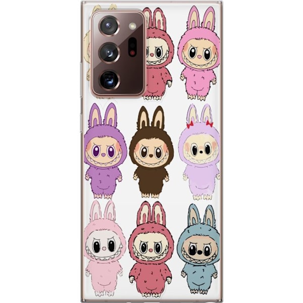 Samsung Galaxy Note20 Ultra Genomskinligt Skal Labubu Pink Monster – Popkonst med Kawaii-touch