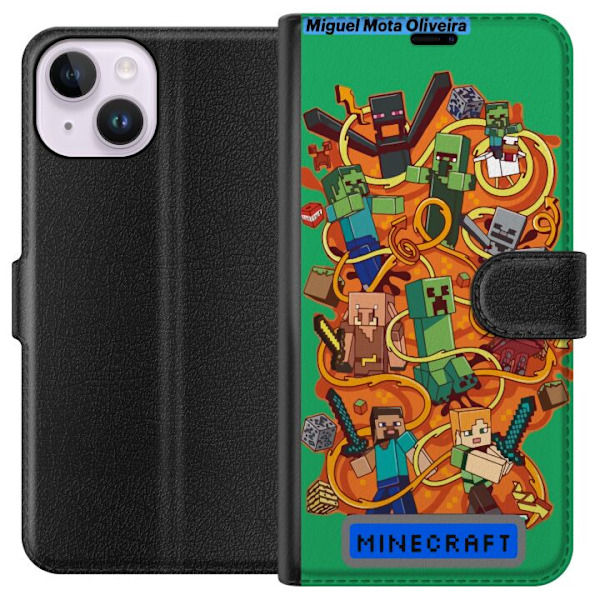 Apple iPhone 14 Plånboksfodral Minecraft