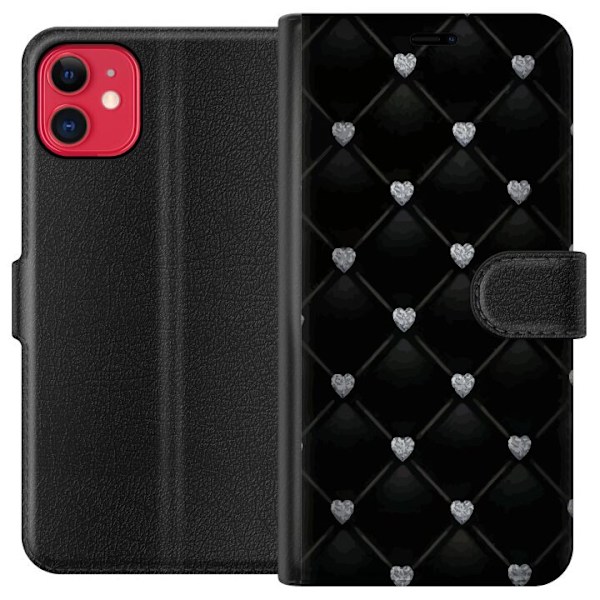 Apple iPhone 11 Tegnebogsetui Hjerte Diamant