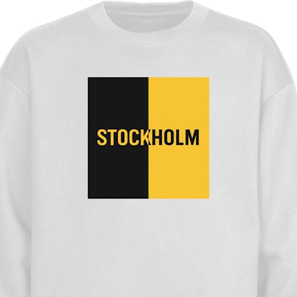 Sweatshirt for Voksen | Klassisk Collegegenser Stockholm - fot hvit L