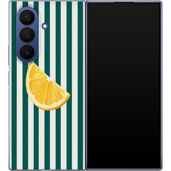 Kompatibel Mobilcover til Samsung Galaxy Z Fold7 Grønne citronstriber grøn