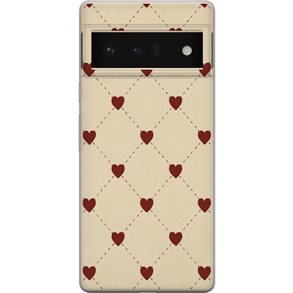 Google Pixel 6 Pro Genomskinligt Skal Heart Grid