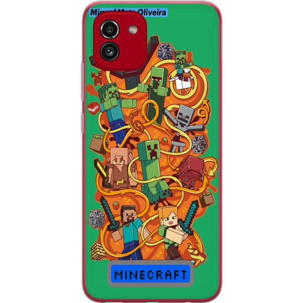 Samsung Galaxy A03 Läpinäkyvä kuori Minecraft