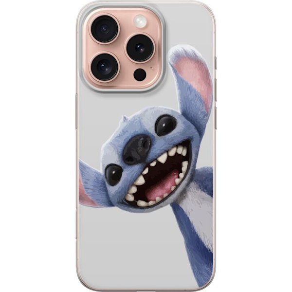 Apple iPhone 16 Pro Genomskinligt Skal Stitch i Fart – Kawaii Design för Fans & Barn