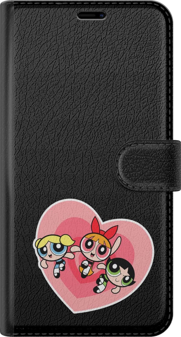 Kompatibelt Lommeboketui til Apple iPhone 15 Rosa jentehjerte - Rosa motiv med superheltinnene i rosa hjerte. rosa