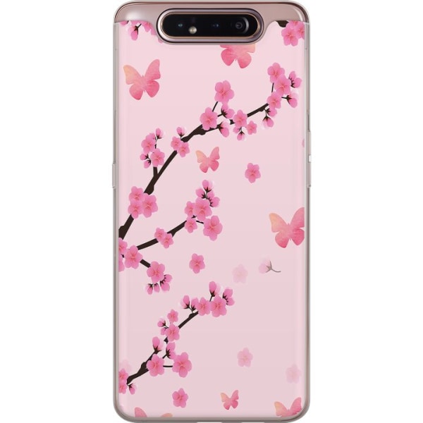 Samsung Galaxy A80 Gennemsigtig cover Blomster
