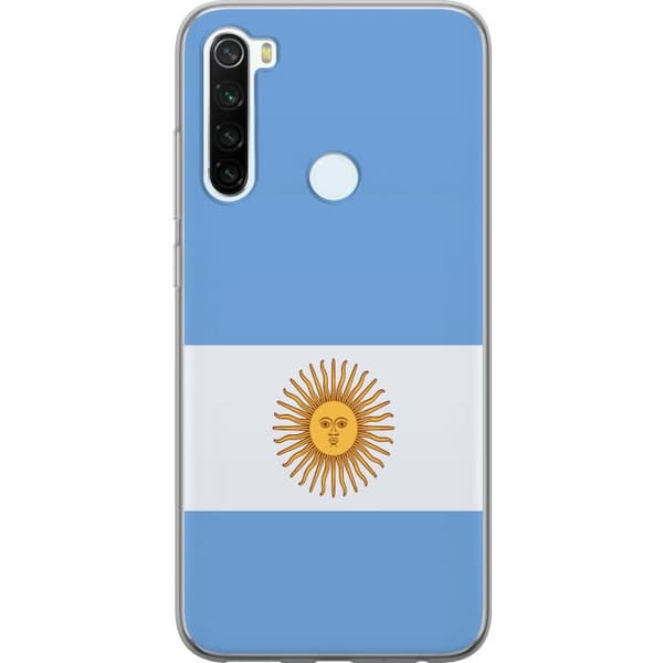 Kompatibelt Mobildeksel til Xiaomi Redmi Note 8 Argentina sin nasjonale flagg med Sol de Mayo i klassisk blåhvitt design blå