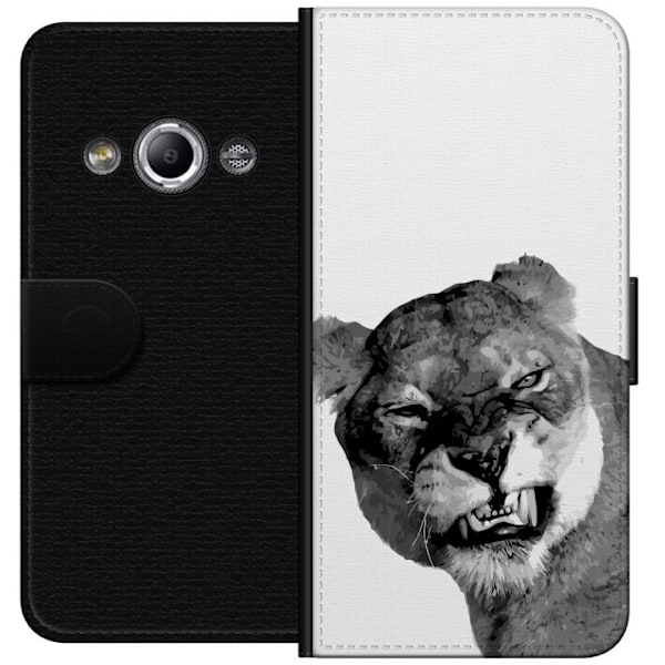 Samsung Galaxy Xcover 3 Lompakkokotelo Leijona Taiteellinen Eläinaihe Afrikkalainen Tyyli Viidakon Tunnelma Graafinen Suunnittelu Kotikoristeet Eläi