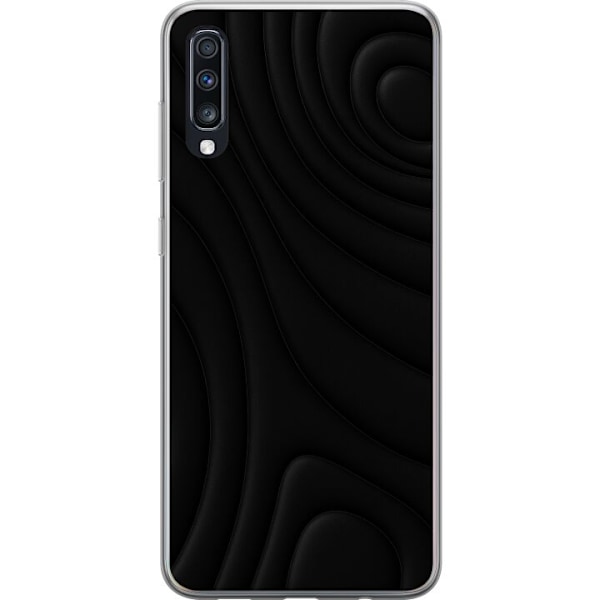 Samsung Galaxy A70 Gjennomsiktig deksel Svarte Bølger