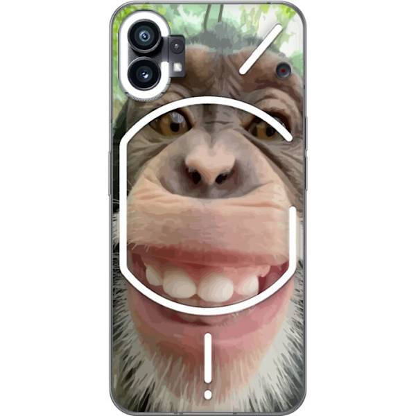Nothing Phone (1) Läpinäkyvä kuori Simpanssi Selfie Rauhallinen Graafinen Suunnittelu Apinan Aihe Suosittu Urban Art Tyyli