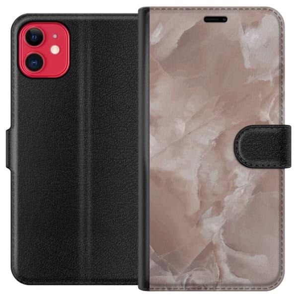 Yhteensopiva Lompakkokotelo Apple iPhone 11 Marmori Vaaleanpunainen