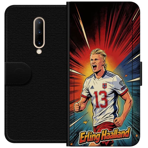 Kompatibelt Plånboksfodral till OnePlus 7 Pro Erling Haaland seriestil röd