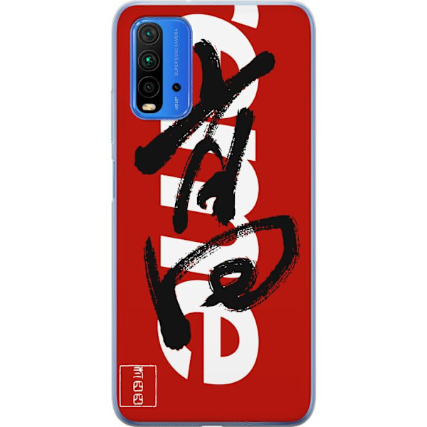 Xiaomi Redmi Note 9 4G Läpinäkyvä kuori Supreme Punainen Graffiti Katupukeutuminen Suunnittelu Muotikuvake Trendikäs Graffiti Kuviointi Suosittu U