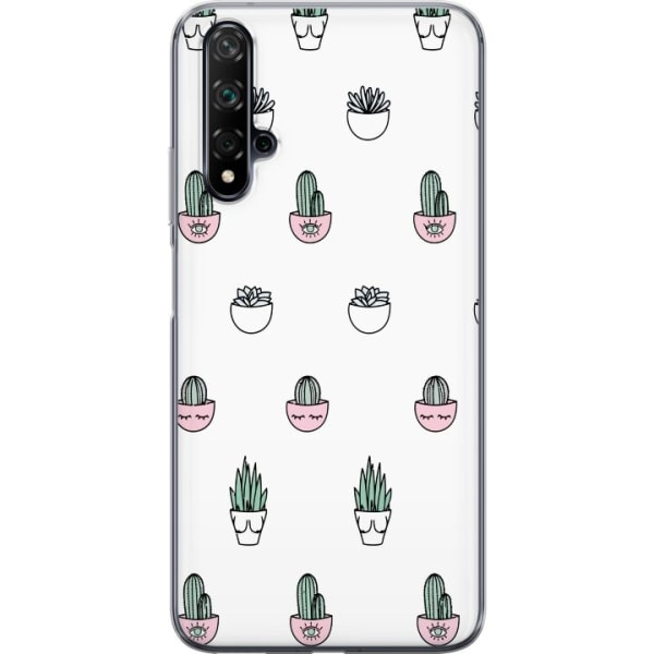 Huawei nova 5T Gennemsigtig cover Kaktus Mönster