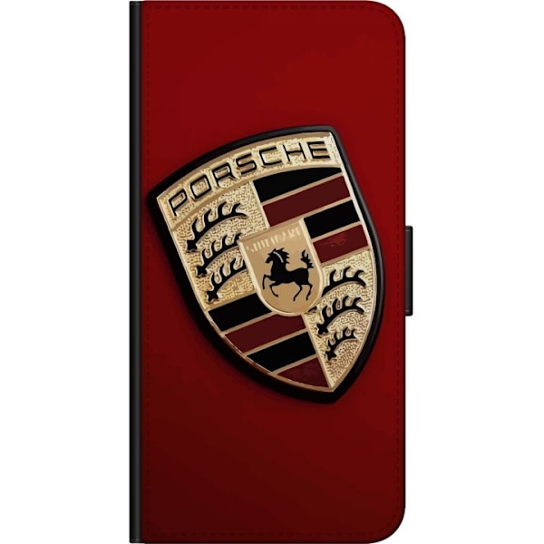 Huawei P smart 2019 Tegnebogsetui Mobil etui med stilfuld Porce-logo i sort og hvid