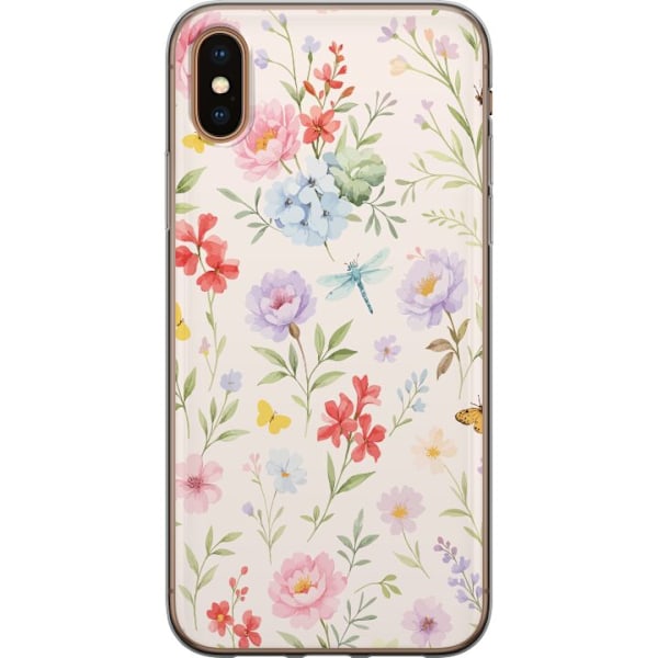 Apple iPhone XS Max Läpinäkyvä kuori Kukat