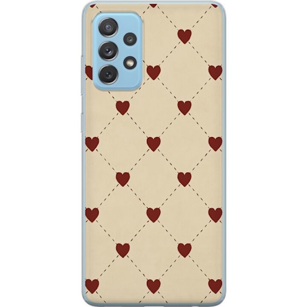 Samsung Galaxy A52 5G Genomskinligt Skal Heart Grid