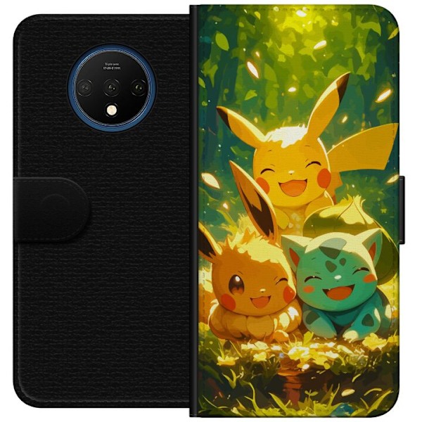 OnePlus 7T Tegnebogsetui Pixelmonster spillestil - farverig design til retro-elskende gamere