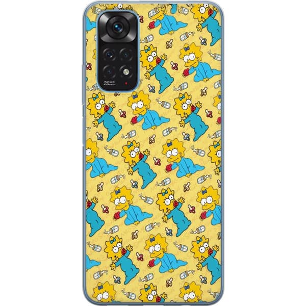 Kompatibelt Mobilskal till Xiaomi Redmi Note 11S Mönster med Maggie Simpson, nappar och nappflaskor gul
