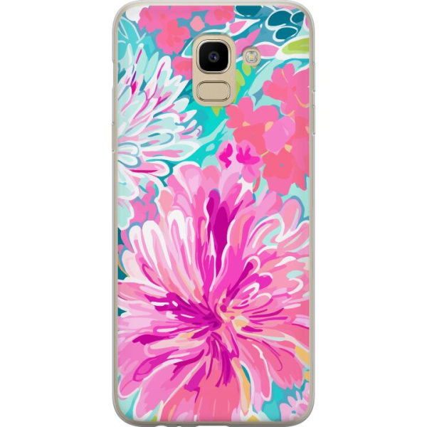 Samsung Galaxy J6 Gennemsigtig cover Blomsterrebs