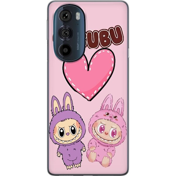 Motorola Edge 30 Pro Genomskinligt Skal Labubu Pink Monster