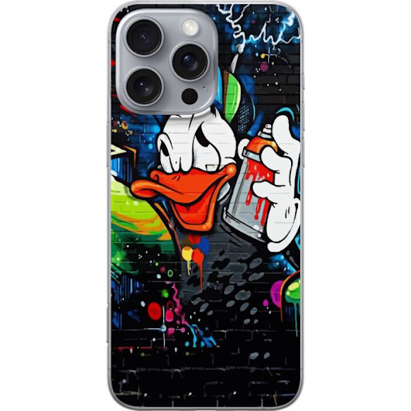 Apple iPhone 16 Pro Max Läpinäkyvä kuori Kalle Anka Graffiti Disney Design Hauska Lasten Motiivi Väri Graafinen Suosittu Sarja Ikoninen Disney-hah