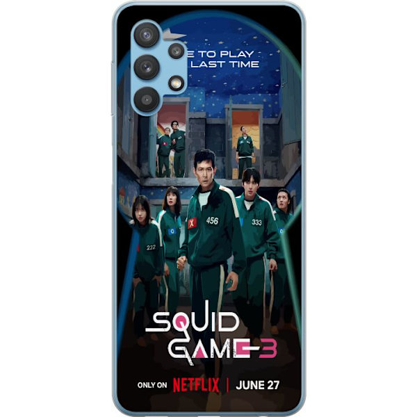 Samsung Galaxy A32 5G Genomskinligt Skal Squid Game Säsong 3 Seriefigurer Populärt TV Serie Motiv Ikoner Spänning Drama Asiatisk Design Trend