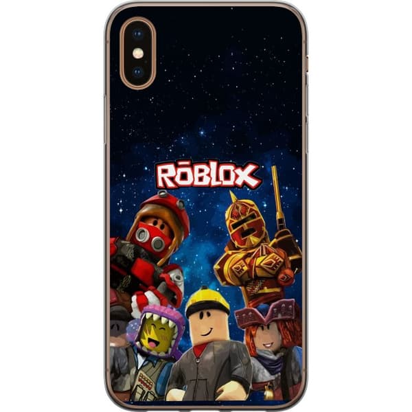 Kompatibelt Mobildeksel til Apple iPhone X Roblox romfigurer spillkarakterer stjernehimmel gaming blå