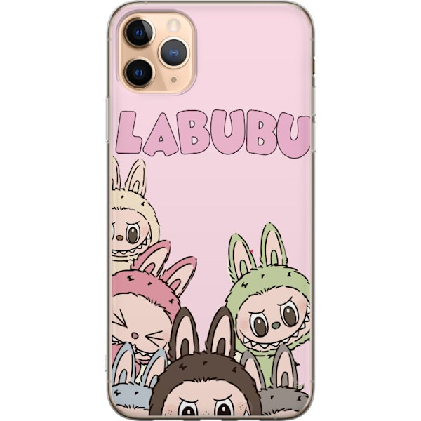 Apple iPhone 11 Pro Max Genomskinligt Skal Labubu Pop Mart Karaktärer Figurer Samlarobjekt Populär Figurserie Design Pop Mart Toy Art Motiv