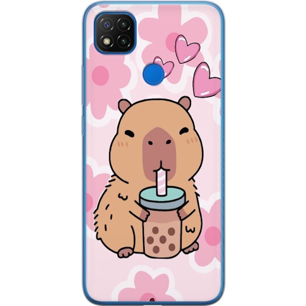Xiaomi Redmi 9C Genomskinligt Skal Kawaii Capybara Hjärtan Anime Stil Söt Design Djurmotiv TikTok Populärt Present Tjej