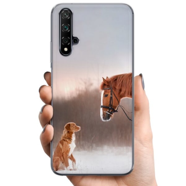 Huawei nova 5T TPU Mobilcover Hest & Hund