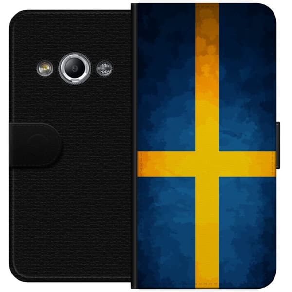 Kompatibel Tegnebogsetui til Samsung Galaxy Xcover 3 Svenska flaggan blå
