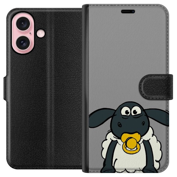 Apple iPhone 16 Lommeboketui Shaun the sheep