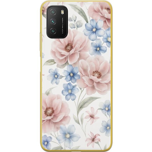 Xiaomi Poco M3  Genomskinligt Skal Romantiska blommor