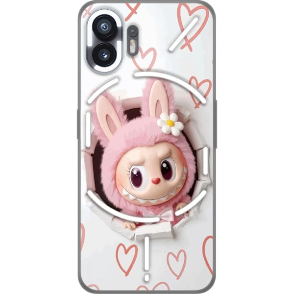 Nothing Phone (2) Läpinäkyvä kuori Labubu Sydän Taustakuva Pop Mart Rakkausteema Hahmodesign Suosittu Motiivi Keräilytaideteossarja