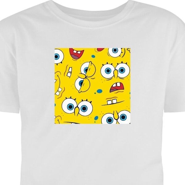 T-shirt til Voksen | Klassisk Voksen T-shirt SvampBob Firkant hvid L