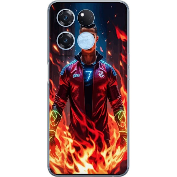 OnePlus Ace Racing Läpinäkyvä kuori Ronaldo Inferno - jalkapallolegenda liekeissä