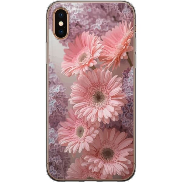 Kompatibelt Mobildeksel til Apple iPhone XS Rosa Blomster Mønster Blomsterdesign