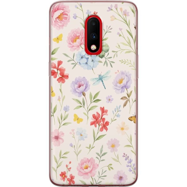 OnePlus 7 Genomskinligt Skal Blommor