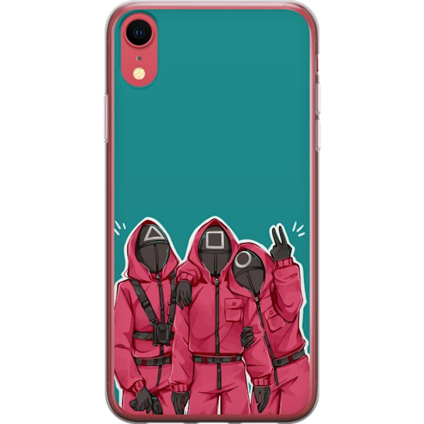 Apple iPhone XR Gennemsigtig cover Squid Game Karakterer Grafisk Design Seriefigurer Populær TV Motiv Asiatisk Stil Spændende Trend