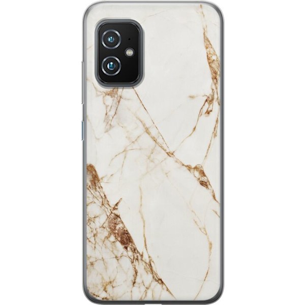 Asus Zenfone 8 Gjennomsiktig deksel Hvit marmor