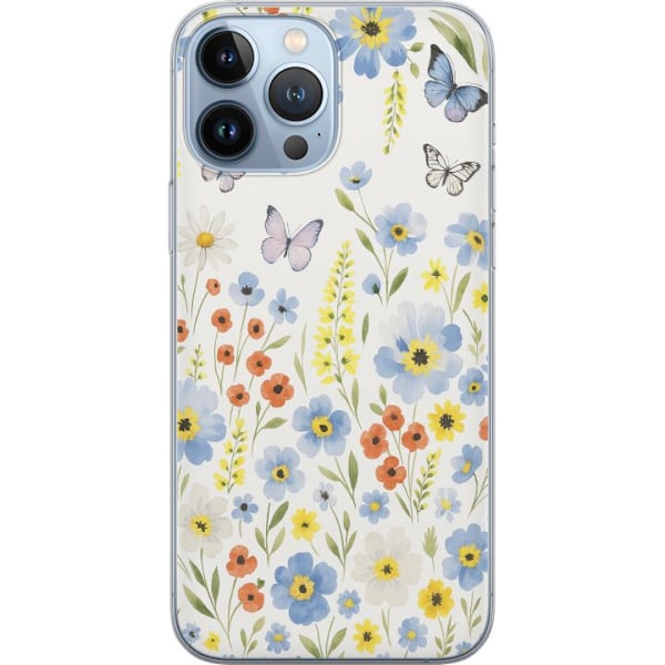 Apple iPhone 13 Pro Max Genomskinligt Skal Sommarblommor