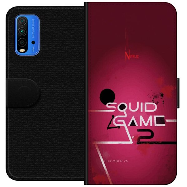 Xiaomi Redmi Note 9 4G Lommeboketui Squid Game 2 - Rød