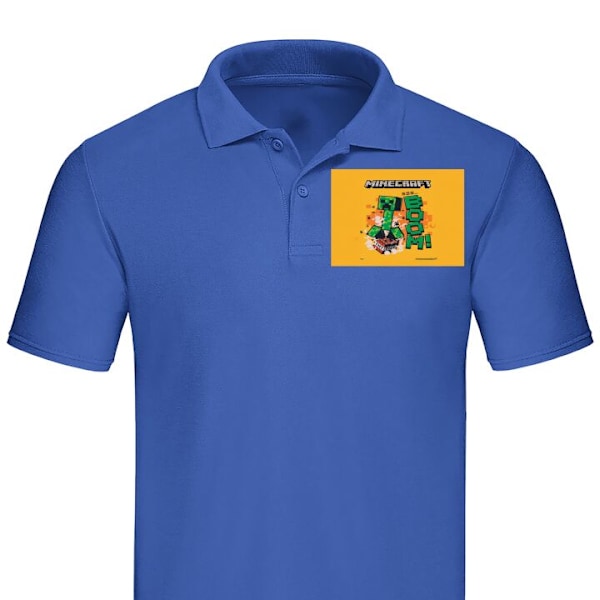 Poloshirt til Voksen | Elegant Poloshirt Minecraft Boom Blå Medium