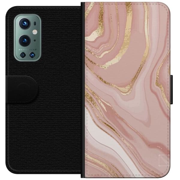 Kompatibelt Plånboksfodral till OnePlus 9 Pro Marmor Guld