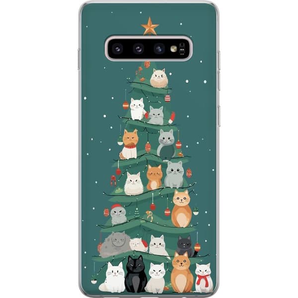 Kompatibelt Mobilskal till Samsung Galaxy S10+ Julgran