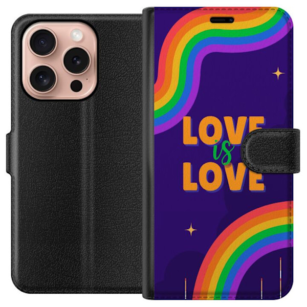 Apple iPhone 16 Pro Tegnebogsetui Love is Love