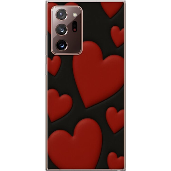Samsung Galaxy Note20 Ultra Gennemsigtig cover Rød Fløjlshjerter