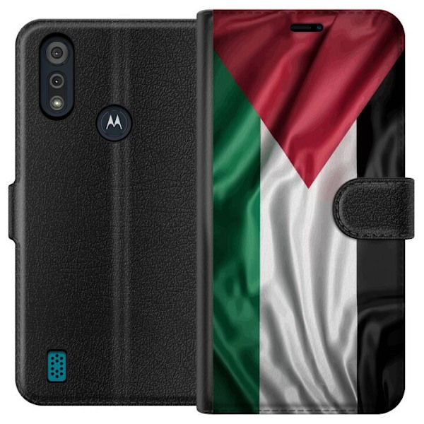 Motorola Moto E6i Tegnebogsetui Palestinaflaget – ikonisk frihedssymbol i rød, sort, hvid og grøn