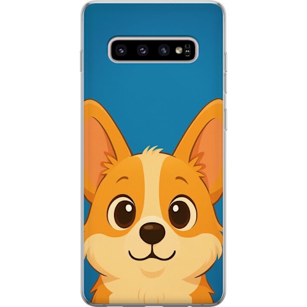 Samsung Galaxy S10+ Läpinäkyvä kuori Hello Corgi